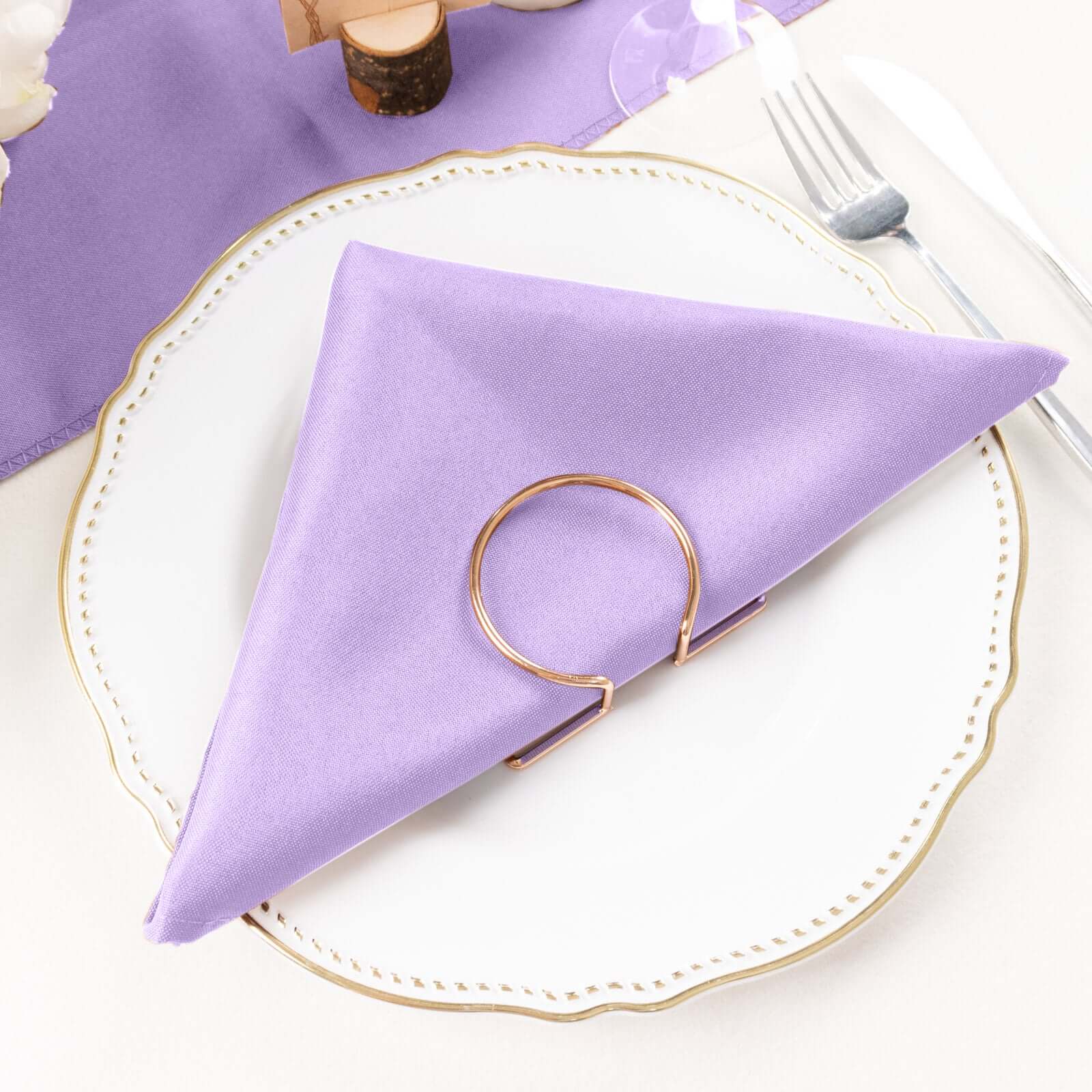 5 Pack Polyester 20"x20" Napkins Lavender Lilac - Wrinkle Resistant & Easy Care Cloth Napkins - NestOCart