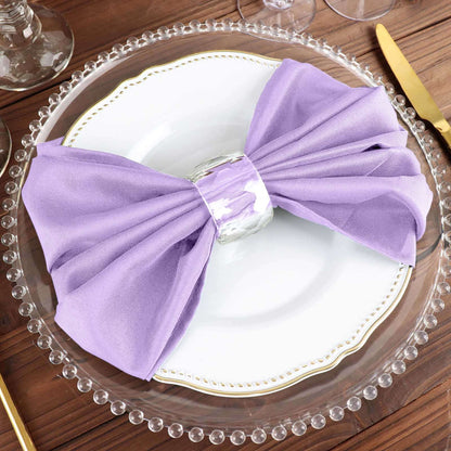 5 Pack Polyester 20"x20" Napkins Lavender Lilac - Wrinkle Resistant & Easy Care Cloth Napkins - NestOCart