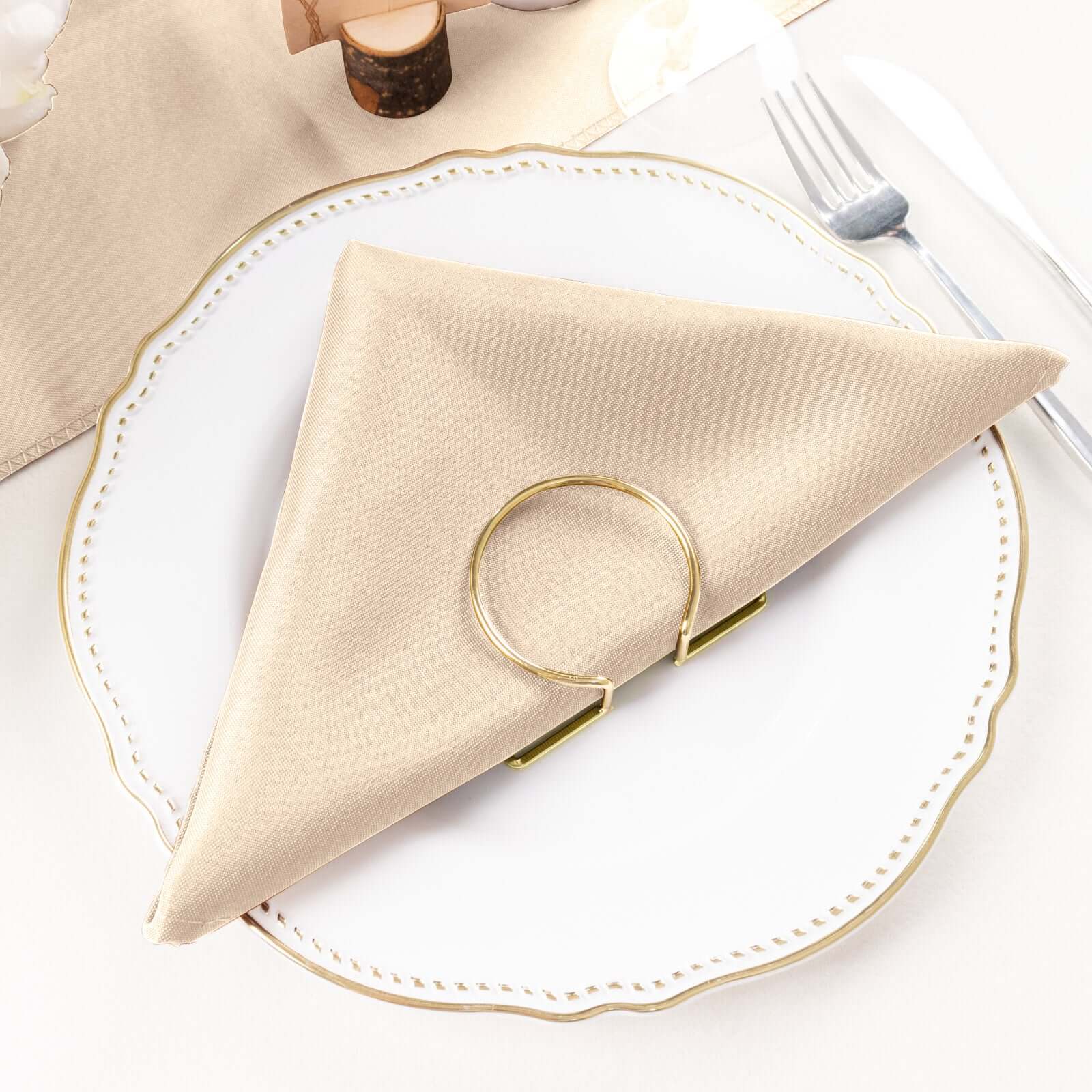 5 Pack Polyester 20"x20" Napkins Nude - Wrinkle Resistant & Easy Care Cloth Napkins - Bell Racket Store