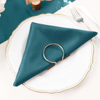 5 Pack Polyester 20"x20" Napkins Peacock Teal - Wrinkle Resistant & Easy Care Cloth Napkins - Bell Racket Store