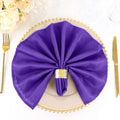 5 Pack Polyester 20"x20" Napkins Purple - Wrinkle Resistant & Easy Care Cloth Napkins
