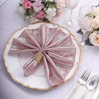 5 Pack Polyester 20"x20" Napkins Rose Gold Shimmer Sequin Dots - Luminous Cloth Napkins - Bell Racket Store