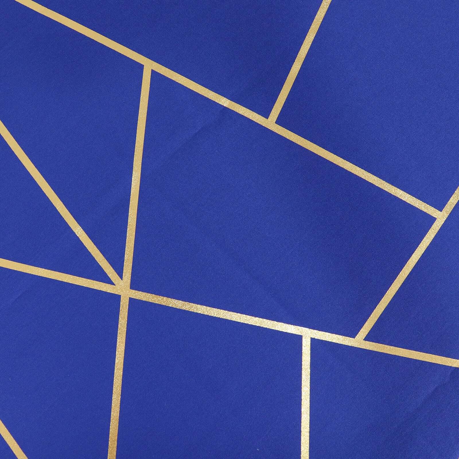 5 Pack Polyester 20"x20" Napkins Royal Blue with Gold Geometric Foil Pattern - Modern Reusable Dinner Napkins - Bell Racket Store