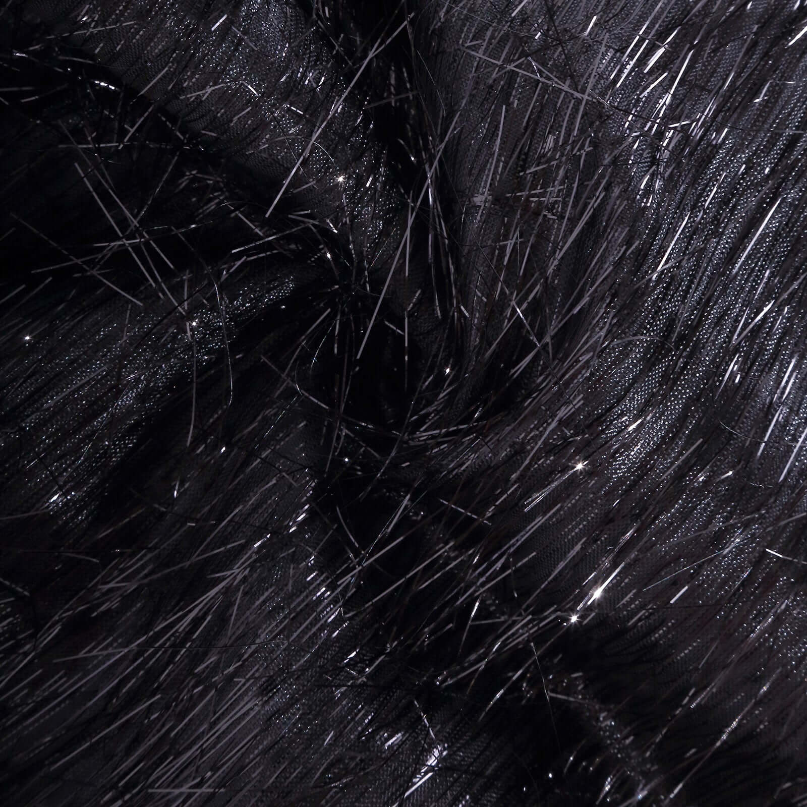 5 Pack Polyester Chair Sashes Black Metallic Tinsel Fringe - Easy to Use Chair Bows 6"x108" - Bell Racket Store