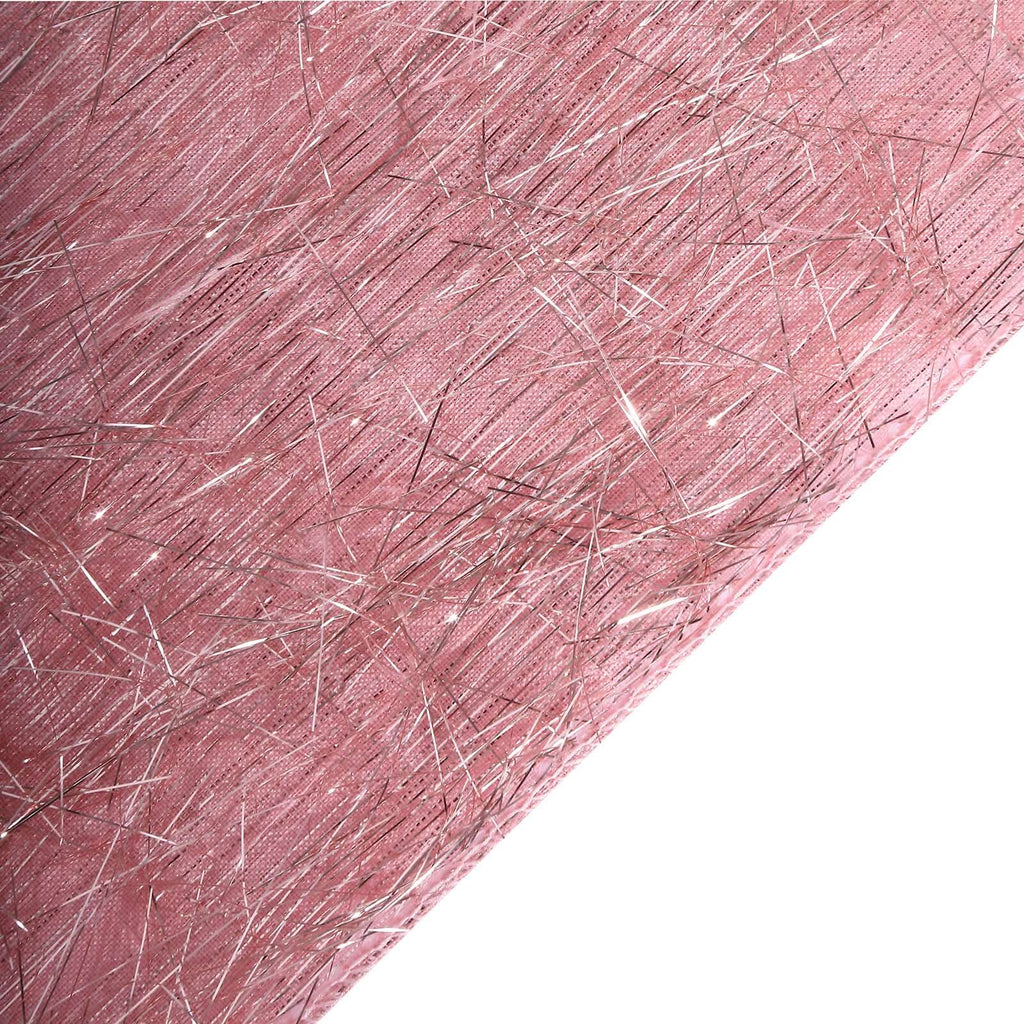 5 Pack Polyester Chair Sashes Rose Gold Metallic Tinsel Fringe - Easy to Use Chair Bows 6"x108" - Bell Racket Store