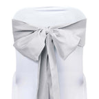 5 Pack Polyester Chair Sashes Silver 6"x108"