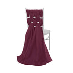 5 Pack Chiffon Chair Sashes Burgundy - Soft & Lightweight Designer Chair Bows 22"x78"