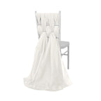 5 Pack Chiffon Chair Sashes Ivory - Soft & Lightweight Designer Chair Bows 22"x78"