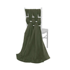 5 Pack Chiffon Chair Sashes Olive Green - Soft & Lightweight Designer Chair Bows 22"x78"