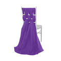 5 Pack Chiffon Chair Sashes Purple - Soft & Lightweight Designer Chair Bows 22"x78"