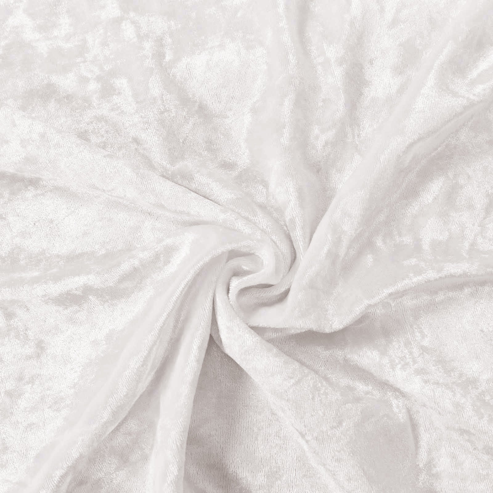 5 Pack Premium Crushed Velvet 20"x20" Napkins White - Rich & Textured Finish Dinner Napkins for Classy Events - Bell Racket Store