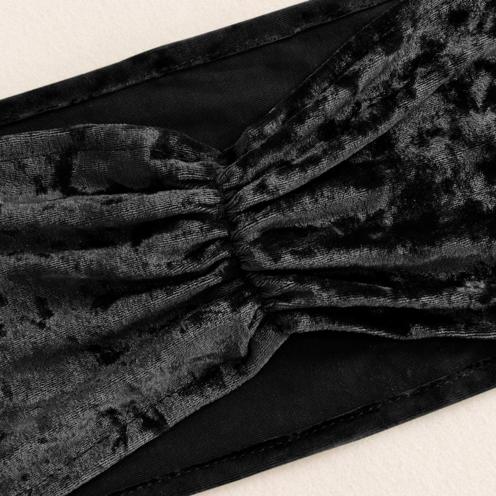 5 Pack Premium Crushed Velvet Chair Sashes Black Ruffle Style - Textured Chair Bands for Stunning Event Decor - Bell Racket Store