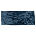 5 Pack Premium Crushed Velvet Chair Sashes Navy Blue Ruffle Style - Textured Chair Bands for Stunning Event Decor - Bell Racket Store