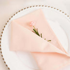 5 Pack Premium Polyester 20"x20" Napkins Blush - Wrinkle - Resistant & Durable Dinner Napkins - Bell Racket Store