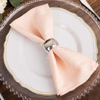 5 Pack Premium Polyester 20"x20" Napkins Blush - Wrinkle - Resistant & Durable Dinner Napkins - Bell Racket Store