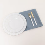 5 Pack Premium Polyester 20"x20" Napkins Dusty Blue - Wrinkle - Resistant & Durable Dinner Napkins - Bell Racket Store