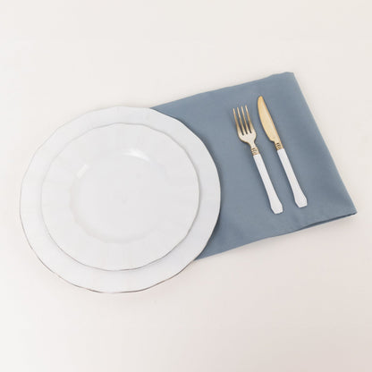 5 Pack Premium Polyester 20"x20" Napkins Dusty Blue - Wrinkle - Resistant & Durable Dinner Napkins - Bell Racket Store