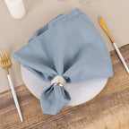 5 Pack Premium Polyester 20"x20" Napkins Dusty Blue - Wrinkle - Resistant & Durable Dinner Napkins - Bell Racket Store