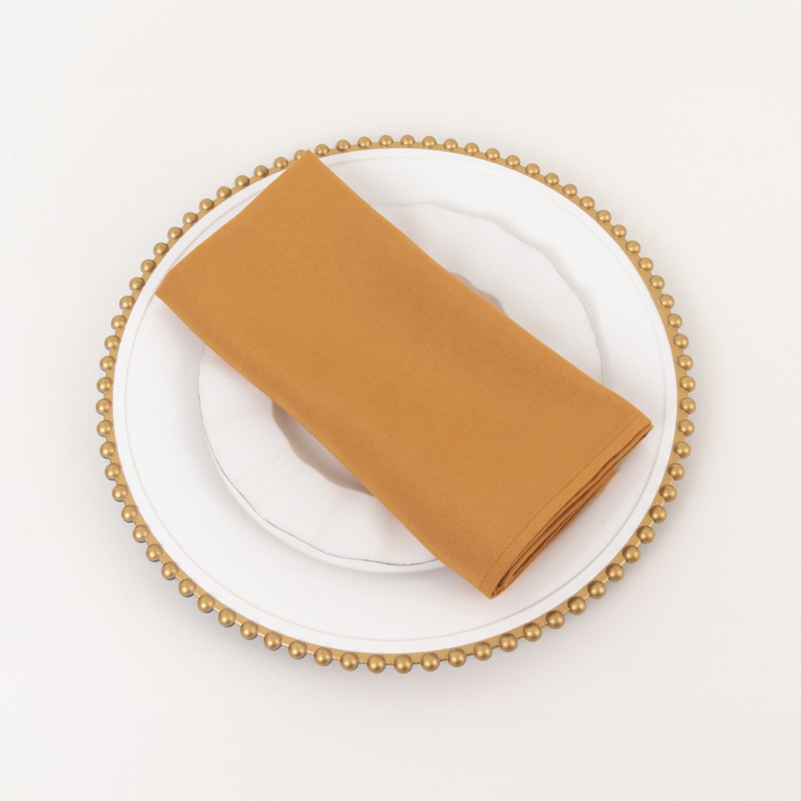 5 Pack Premium Polyester 20"x20" Napkins Gold - Wrinkle - Resistant & Durable Dinner Napkins for Any Occasion - Bell Racket Store