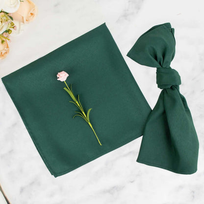 5 Pack Premium Polyester 20"x20" Napkins Hunter Emerald Green - Wrinkle - Resistant & Durable Dinner Napkins - Bell Racket Store