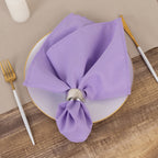 5 Pack Premium Polyester 20"x20" Napkins Lavender Lilac - Wrinkle - Resistant & Durable Dinner Napkins - Bell Racket Store