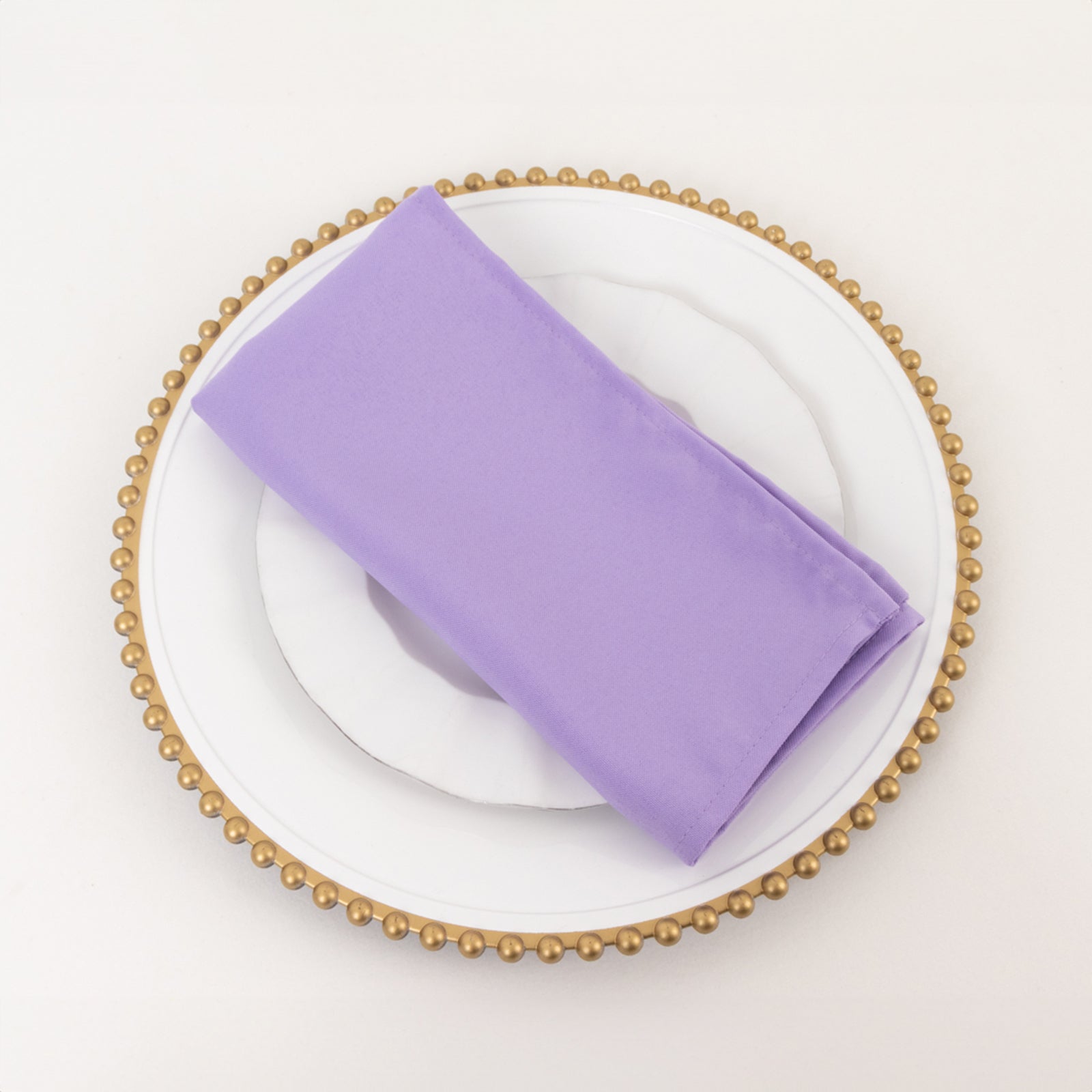 5 Pack Premium Polyester 20"x20" Napkins Lavender Lilac - Wrinkle - Resistant & Durable Dinner Napkins - Bell Racket Store
