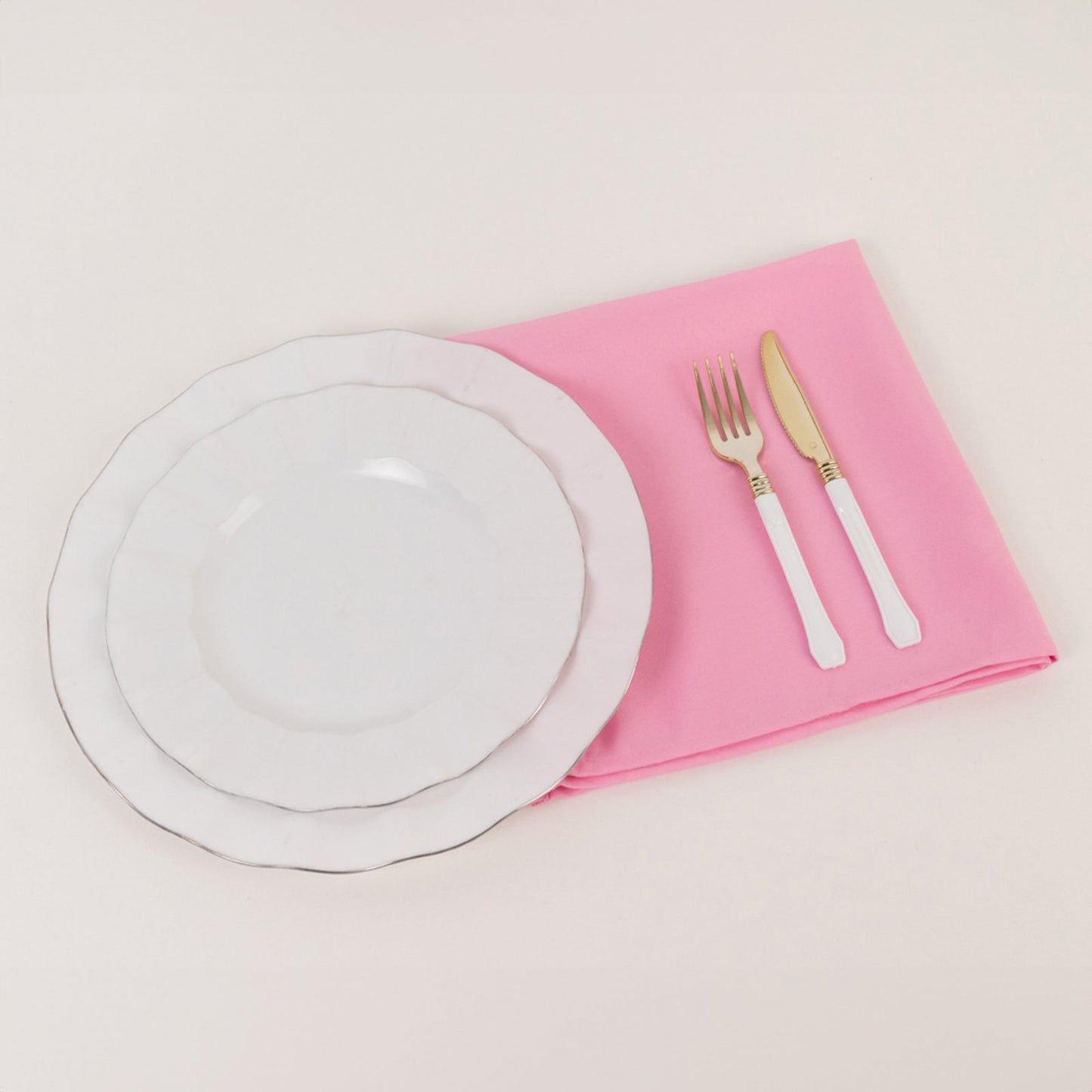 5 Pack Premium Polyester 20"x20" Napkins Pink - Wrinkle - Resistant & Durable Dinner Napkins - Bell Racket Store