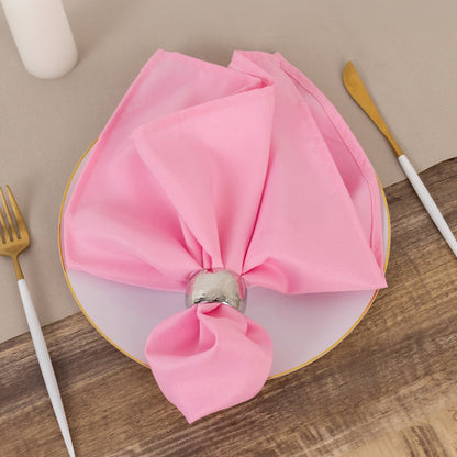 5 Pack Premium Polyester 20"x20" Napkins Pink - Wrinkle - Resistant & Durable Dinner Napkins - Bell Racket Store