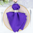 5 Pack Premium Polyester 20"x20" Napkins Purple - Wrinkle - Resistant & Durable Dinner Napkins - Bell Racket Store