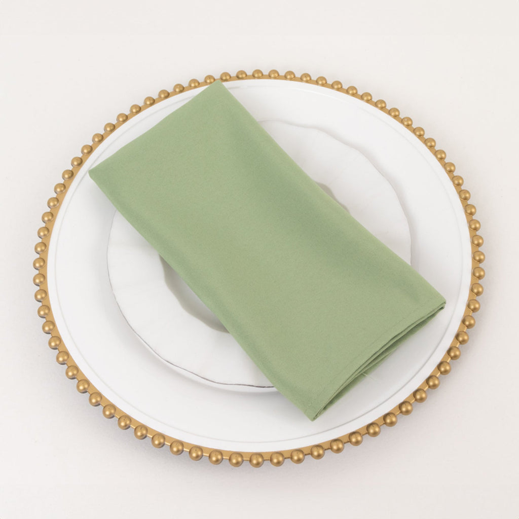5 Pack Premium Polyester 20"x20" Napkins Sage Green - Wrinkle - Resistant & Durable Dinner Napkins - Bell Racket Store