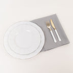 5 Pack Premium Polyester 20"x20" Napkins Silver - Wrinkle - Resistant & Durable Dinner Napkins - Bell Racket Store