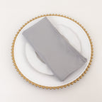 5 Pack Premium Polyester 20"x20" Napkins Silver - Wrinkle - Resistant & Durable Dinner Napkins - Bell Racket Store