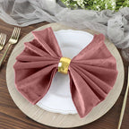 5 Pack Premium Velvet 20"x20" Napkins Dusty Rose - Soft Sheen Finish Cloth Napkins - Bell Racket Store