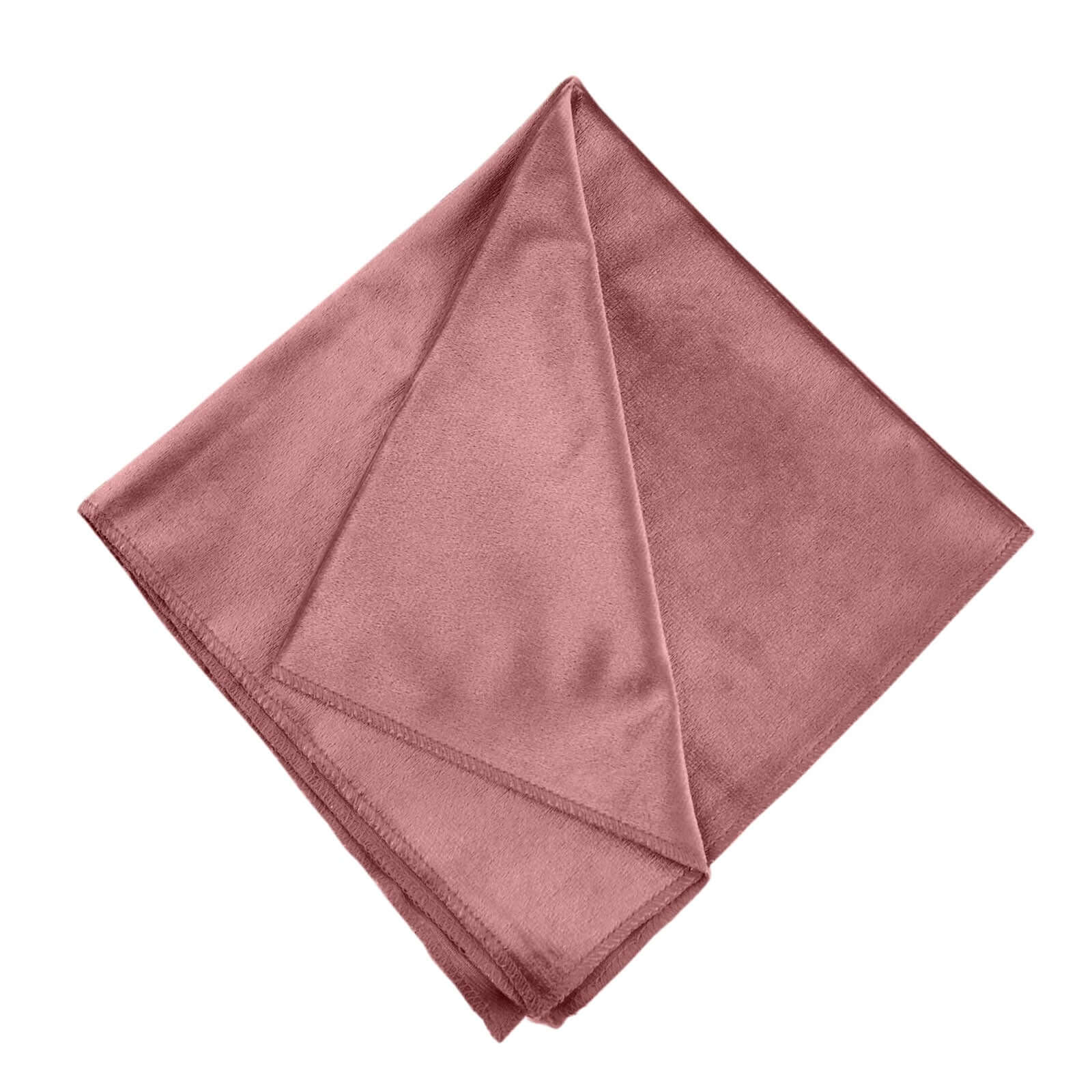 5 Pack Premium Velvet 20"x20" Napkins Dusty Rose - Soft Sheen Finish Cloth Napkins - Bell Racket Store