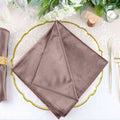 5 Pack Premium Velvet 20"x20" Napkins Mauve - Soft Sheen Finish Cloth Napkins