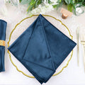 5 Pack Premium Velvet 20"x20" Napkins Navy Blue - Soft Sheen Finish Cloth Napkins