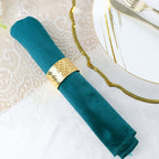 5 Pack Premium Velvet 20"x20" Napkins Peacock Teal - Soft Sheen Finish Cloth Napkins - Bell Racket Store