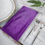 5 Pack Premium Velvet 20"x20" Napkins Purple - Soft Sheen Finish Cloth Napkins - Bell Racket Store
