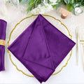 5 Pack Premium Velvet 20"x20" Napkins Purple - Soft Sheen Finish Cloth Napkins - Bell Racket Store