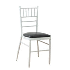 5 Pack PU Leather 1.5" Thick Seat Pads with Wood Backing for Chiavari Chairs Black - Memory Foam Tie - Less Non - Slip Design 16" - Bell Racket Store