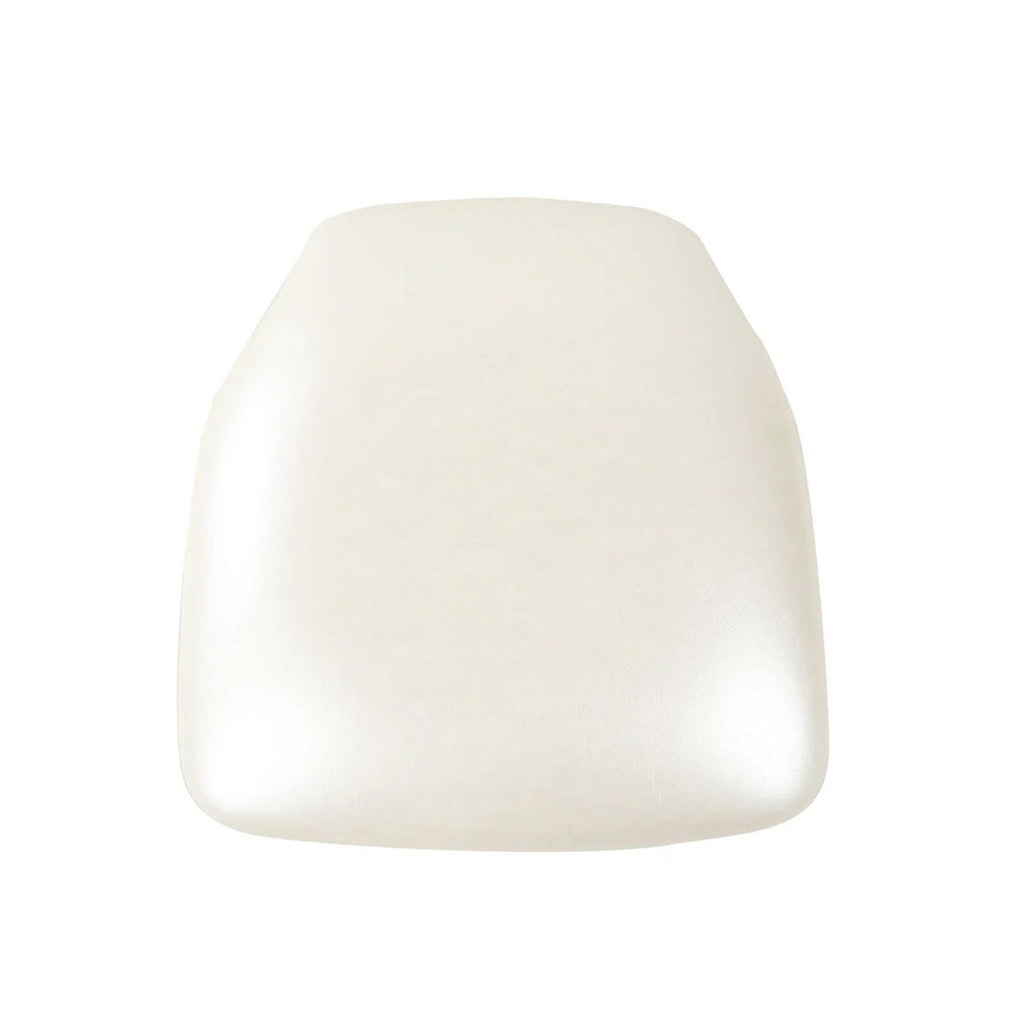 5 Pack PU Leather 1.5" Thick Seat Pads with Wood Backing for Chiavari Chairs Ivory - Memory Foam Tie - Less Non - Slip Design 16" - Bell Racket Store