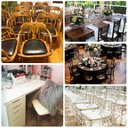 5 Pack PU Leather 1.5" Thick Seat Pads with Wood Backing for Chiavari Chairs Ivory - Memory Foam Tie - Less Non - Slip Design 16" - Bell Racket Store