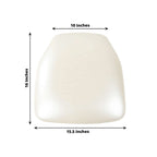 5 Pack PU Leather 1.5" Thick Seat Pads with Wood Backing for Chiavari Chairs Ivory - Memory Foam Tie - Less Non - Slip Design 16" - Bell Racket Store