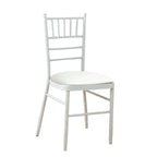 5 Pack PU Leather 1.5" Thick Seat Pads with Wood Backing for Chiavari Chairs White - Memory Foam Tie - Less Non - Slip Design 16" - Bell Racket Store