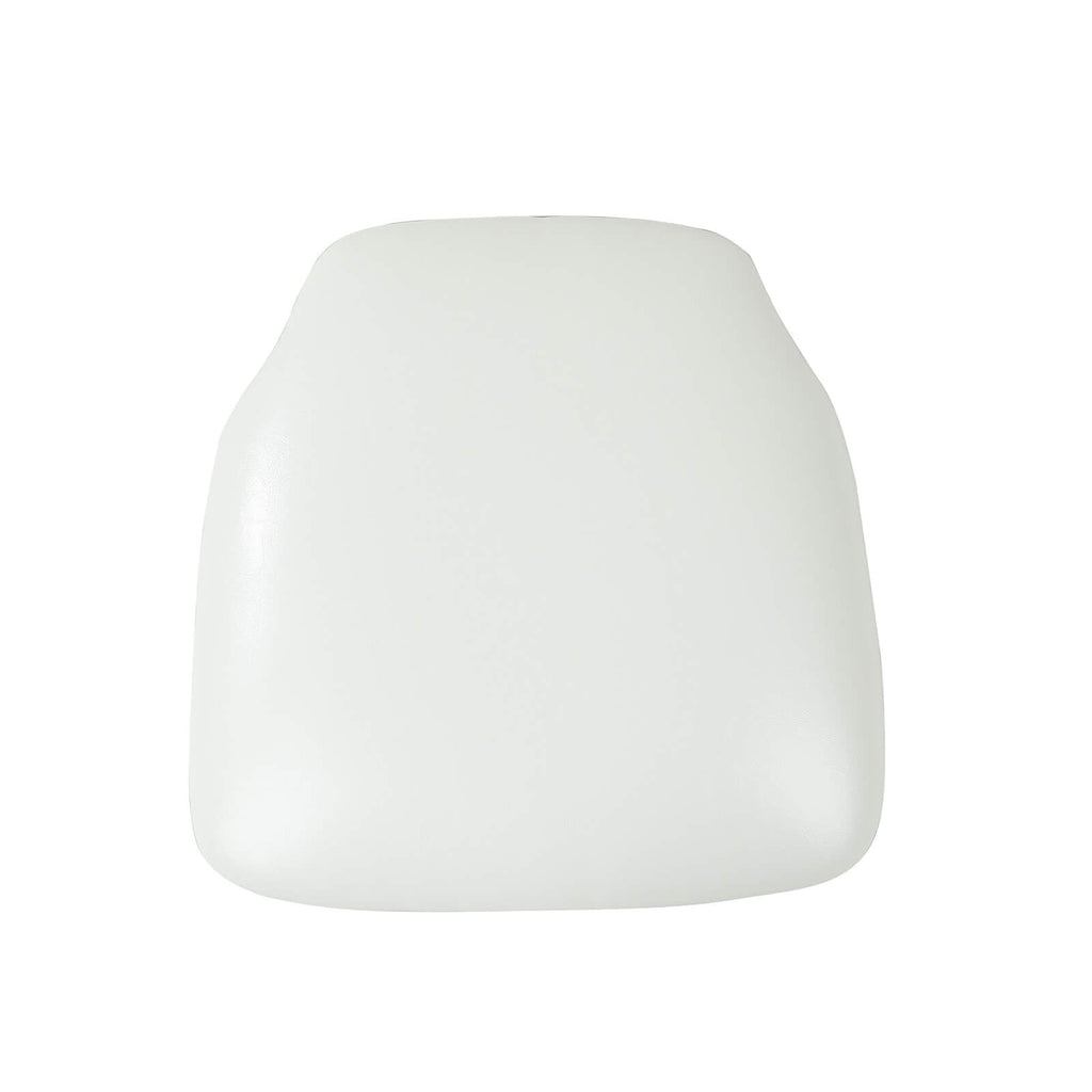 5 Pack PU Leather 1.5" Thick Seat Pads with Wood Backing for Chiavari Chairs White - Memory Foam Tie - Less Non - Slip Design 16" - Bell Racket Store