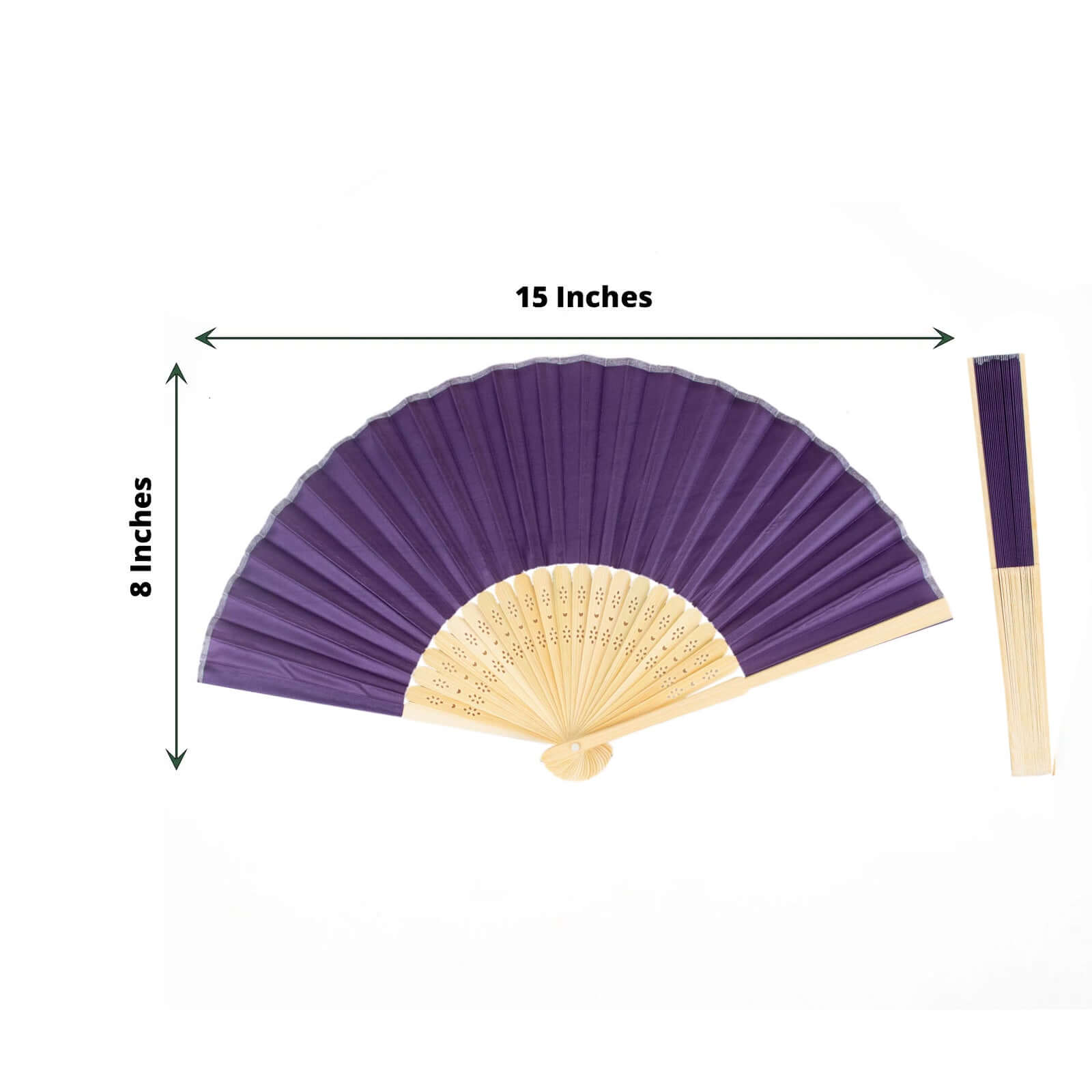 5 Pack Purple Asian Silk Folding Fans Party Favors, Oriental Folding Fan Favors - Bell Racket Store