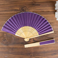 5 Pack Purple Asian Silk Folding Fans Party Favors, Oriental Folding Fan Favors - Bell Racket Store