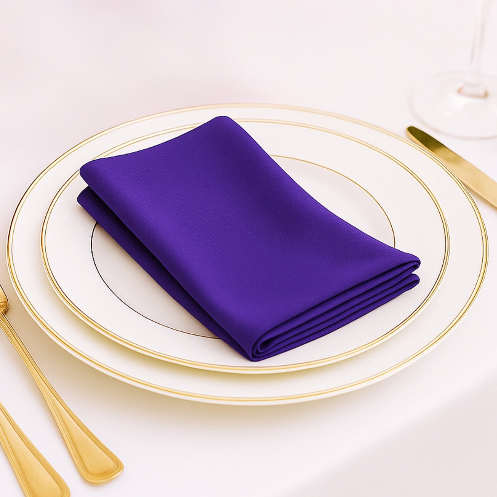 5 Pack Purple Scuba Napkins â€“ 17"x17", Wrinkle - Free & Stain Resistant Cloth Napkins - Bell Racket Store