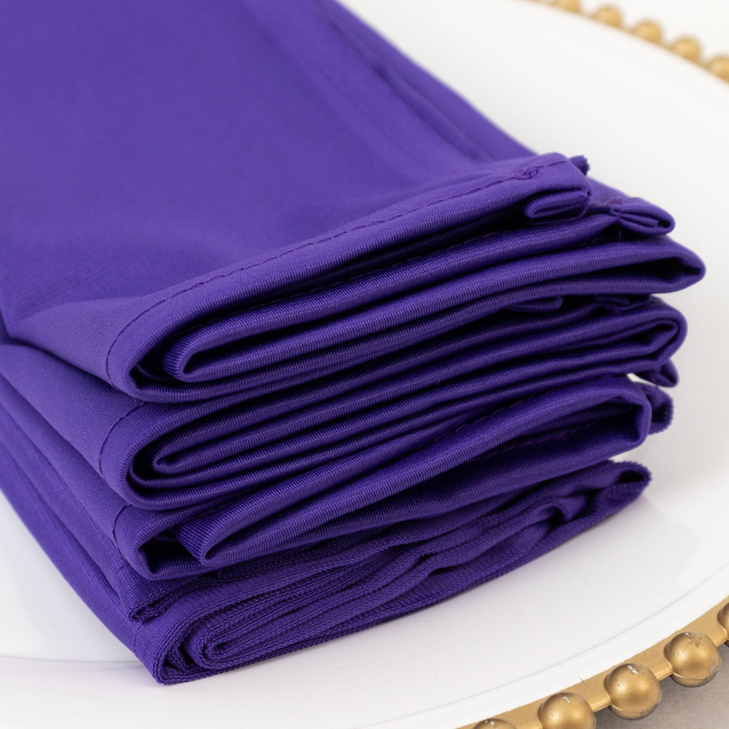 5 Pack Purple Scuba Napkins â€“ 17"x17", Wrinkle - Free & Stain Resistant Cloth Napkins - Bell Racket Store