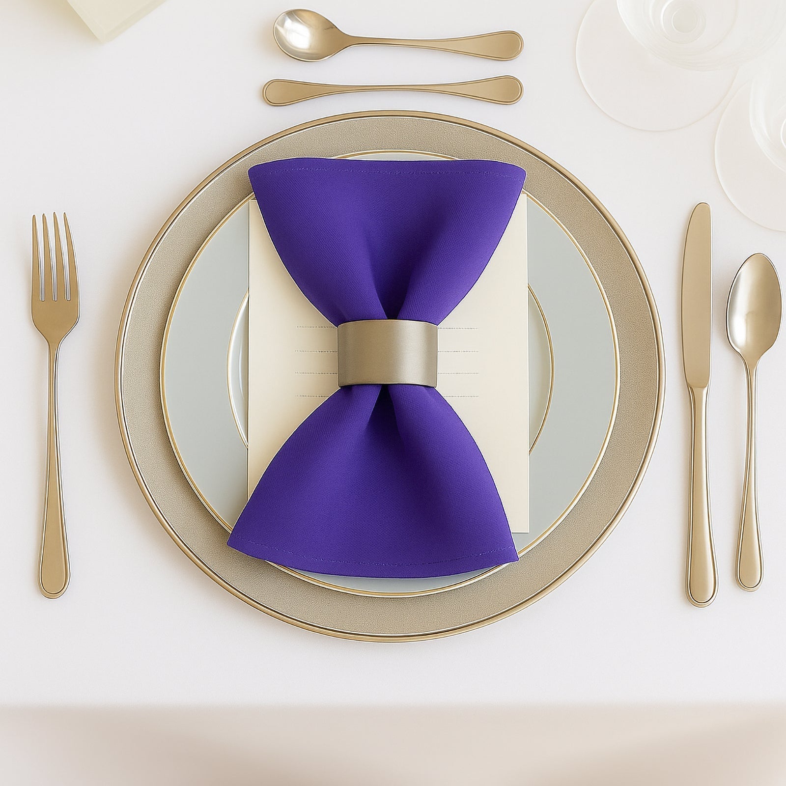 5 Pack Purple Scuba Napkins â€“ 17"x17", Wrinkle - Free & Stain Resistant Cloth Napkins - Bell Racket Store